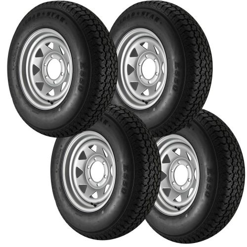 Buy 4-pack ST225/75D15 LRD Trailer Tire and Wheel Combo - 6 Lug Silver ...