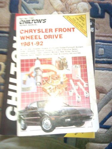 Chilton chrysler front wheel drive 1981-92 82 83 84 85 86 87 88 89 90 91