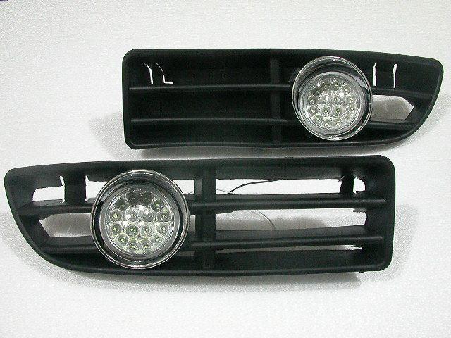 Vw 99-04 jetta / bora mk4 gli gls glx high white led fog light & grille new pair