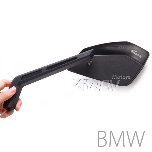 Heavy duty mirrors aluminum cleaver black 10mm x 1.5 for bmw r1200r r12r r12s