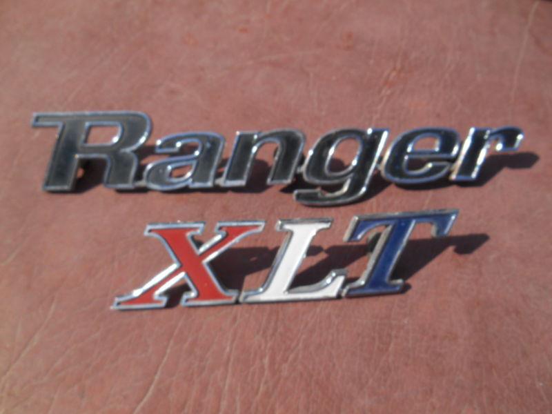 1970 ford ranger xlt 2 pc emblem lot  nice used shape w caps