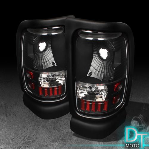 94-01 dodge ram 1500 2500 3500 black pickup truck tail lights lamps