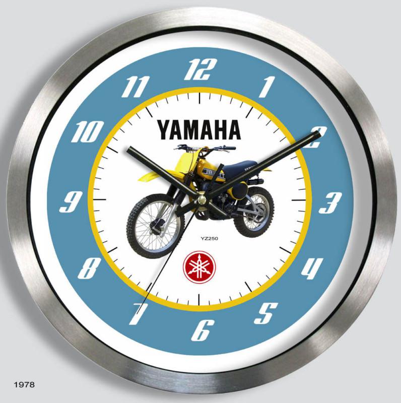 Yamaha yz250 motorcycle metal wall clock 1978 yz-250