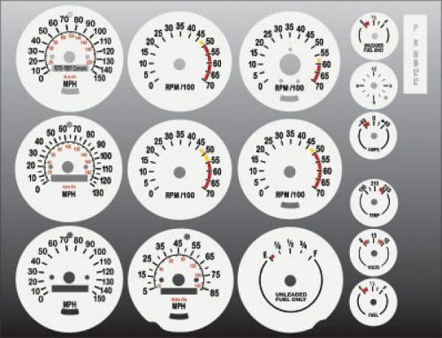 1970-1981 chevrolet camaro dash instrument cluster white face gauges 70-81