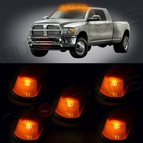 5x amber cab marker running light lens+base housing for ford super duty pickup