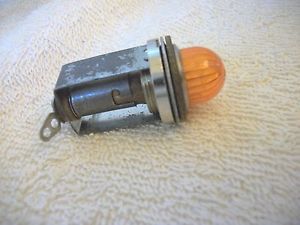 Vintage instrument panel light 1/2&#034; striped amber beehive len