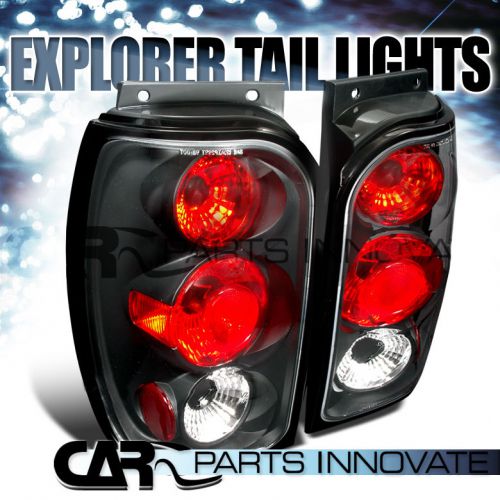 98-01 explorer mountaineer tail lights rear brake lamp altezza black