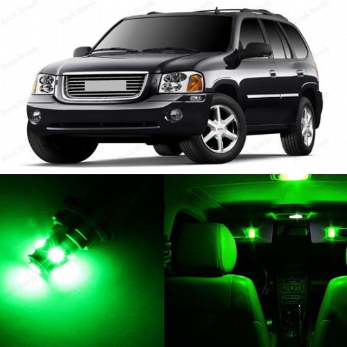 11 x ultra green led interior &amp; plate lights package for 2001 - 2009 gmc envoy