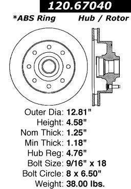 Centric 120.67040 front brake rotor/disc-premium rotor-preferred