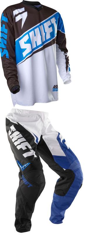 Shift assault race blue / white kit pant & jersey combo motocross mx 2014