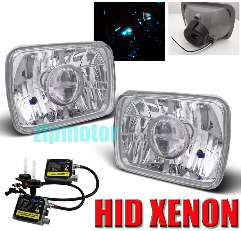 7x6 projector headlights+hid chrome ranger probe f150 f250 f350 bronco econoline