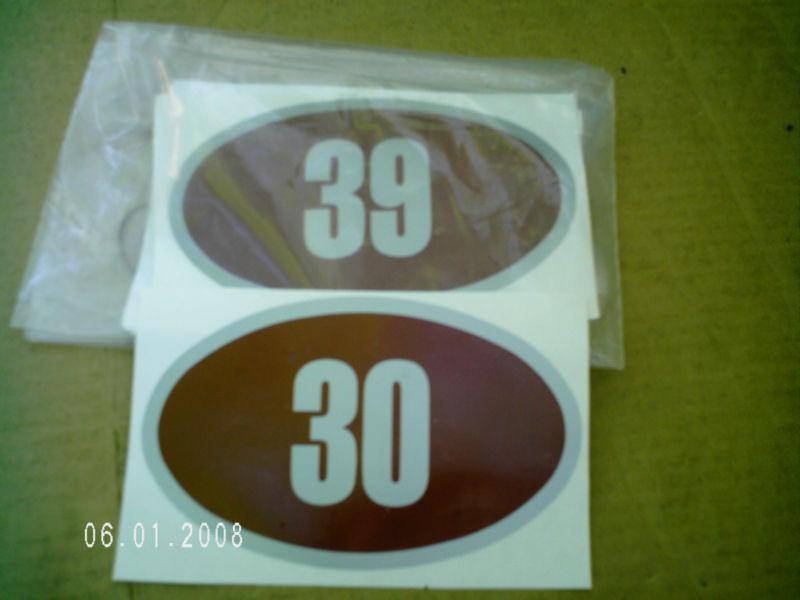 Golf cart number decals