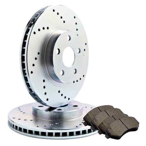 Fits grand cherokee rear drilled only brake rotors + metallic pads to ch#358321