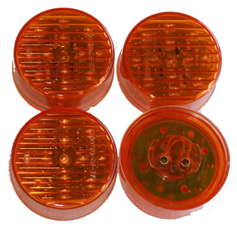 (4) 2.5" led truck trailer rv side marker clearance lights amber 13 leds 