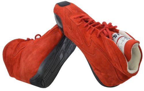 Rjs racing sfi 3.3/5 racing driving shoes red mid top men size 9 imsa scca ihra