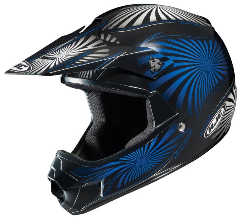 Hjc cl-xy youth whirl blue motorcycle helmet size  medium