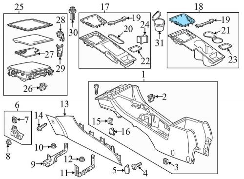 2012-2020 vw passat - front center console trim / cup holder 561864263k