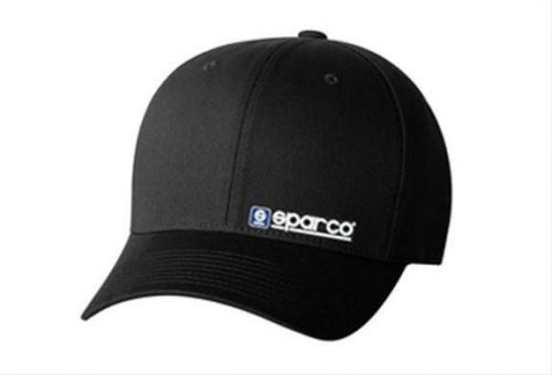 Sparco high quaity flex fit lid ball cap with logo l/xlarge cotton black sp14n