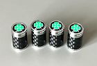 Tyre valve caps dust caps irish clover carbon fibre x 4 uk seller