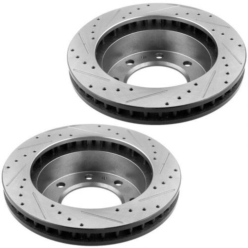 Front drilled rotors and brake pads for chevy silverado gmc sierra 2500hd nj s24