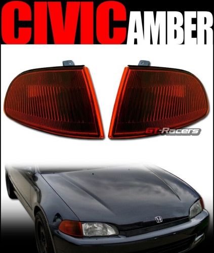 For 1992-1995 civic 2 door eg smoke amber signal parking corner lights lamps yd