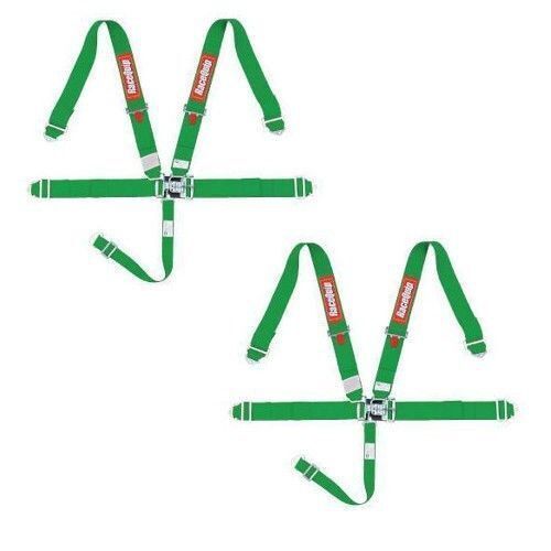 Racequip 5 point green seat belts pair 711071 racing harness imca razor rzr ump