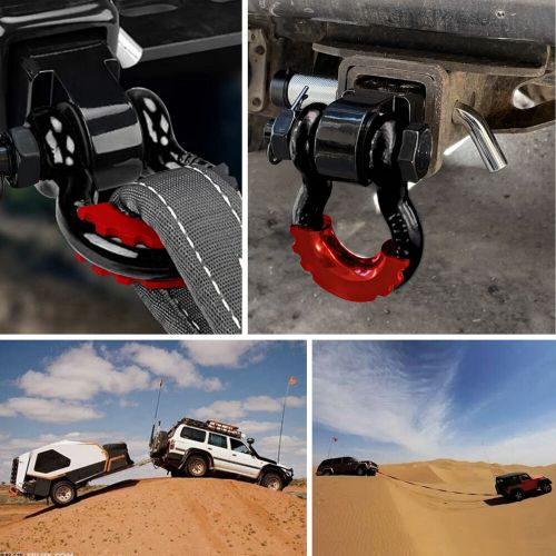 2&#034; tow shackle hitch receiver heavy duty 3/4&#034; d-ring recovery truck suv offroad