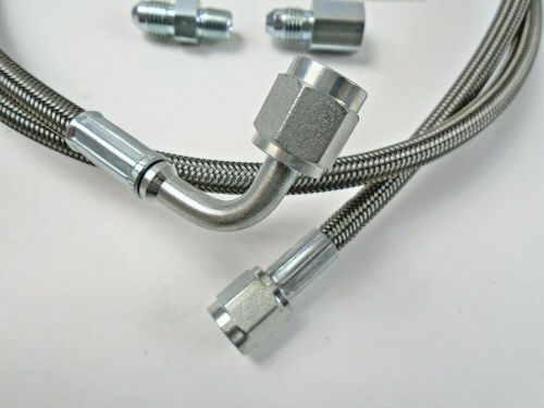 Gauge line kit oil fuel 48&#034; pressure hose braided 1/8&#034; npt str. x 90 -4 an jic