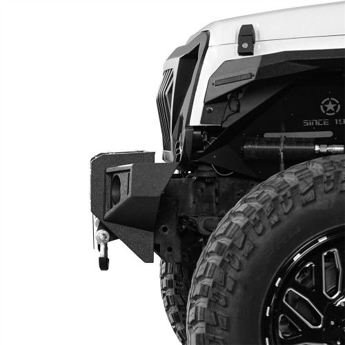 Steel front bumper w/ winch plate &amp; skid plate for 2007-2018 jeep wrangler jk