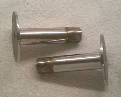 (2) shakespeare 4365 marine antenna mounts, stainless steel, 4&#034;, 1 x 14 thread