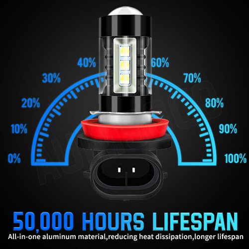 2 pcs 8000k super bright lamps h8 h11 fog beam light led fog lamps bulbs