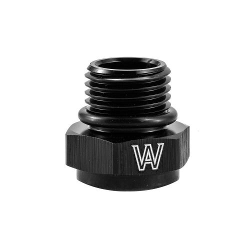 Alloyworks 6 an orb o ring boss adapter an fitting orb 1/8 npt on end black