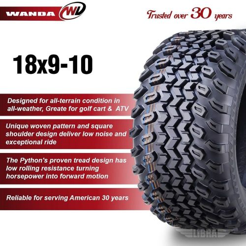 Wanda 18x9-10 golf cart atv tires 4 ply 18x9x10 -set 2 -14050