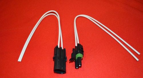 Weather pack 2 cavity pigtail set - male &amp; female 14 ga. gxl wire  1 set