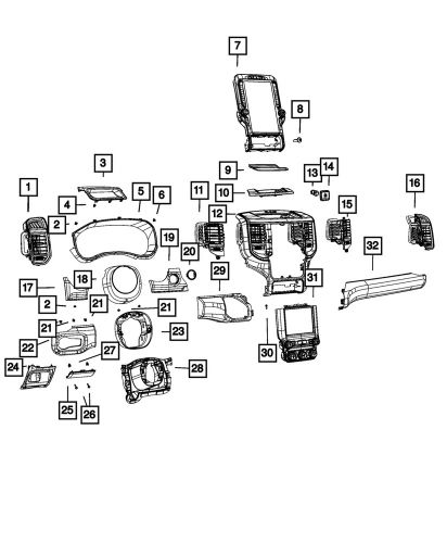 Genuine mopar center stack controls 68526597ac