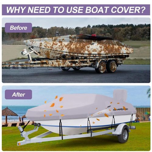 Boat cover waterproof, heavy duty, marine grade polyester trailerable boat cover