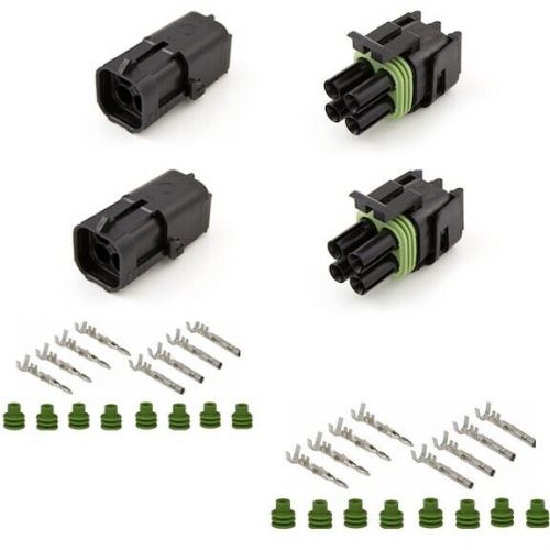 Delphi weather pack 4 pin -  conductor square connector kit 20-18 ga - two sets