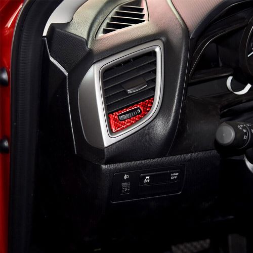 Red carbon fiber ac air vent adjustment cover trim for mazda 3 axela 2017-18