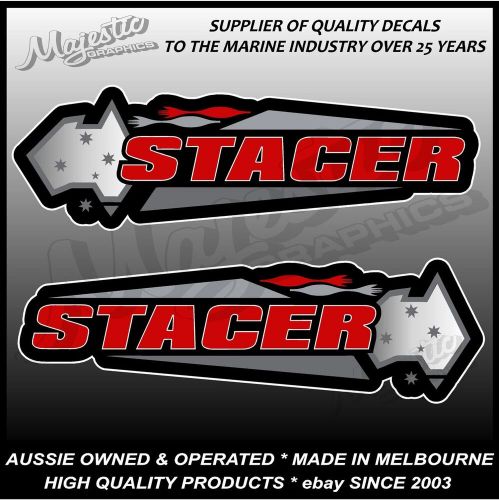 Stacer - 450mm x 135mm x 2 - black boat- left &amp; right pair - boat decals