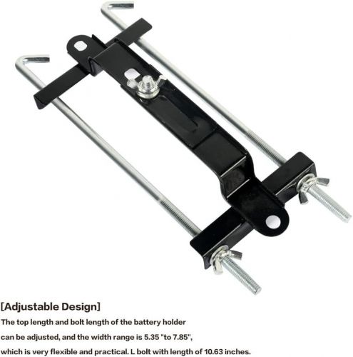 Adjustable battery hold down bracket,universal crossbar with l bolt 10 inch