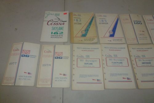 17 vintage cessna 180, 182, 185, 188 original owner&#039;s manuals &amp; operational supp