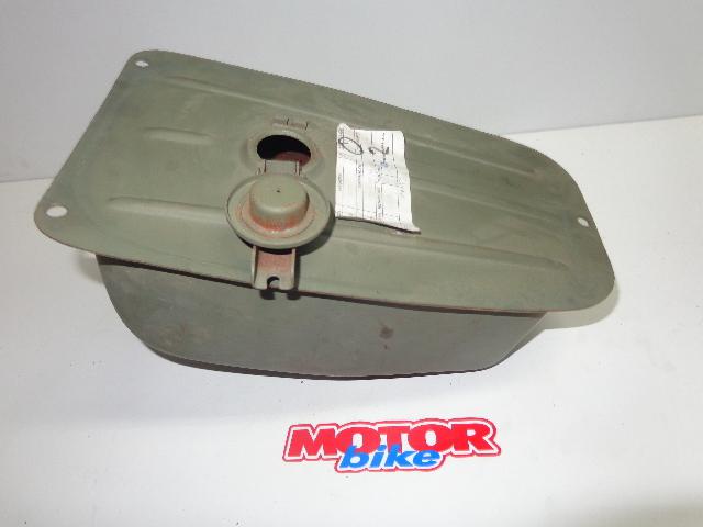 Vespa motorcycle fuel tank.