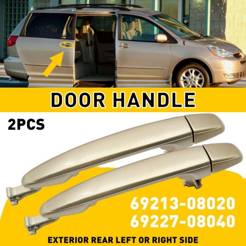 2pc car rear right or left exterior door handle gold for toyota sienna van 04-10