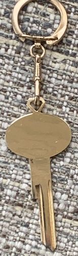 Vintage dodge emblem logo blank uncut key keychain gold plated nos