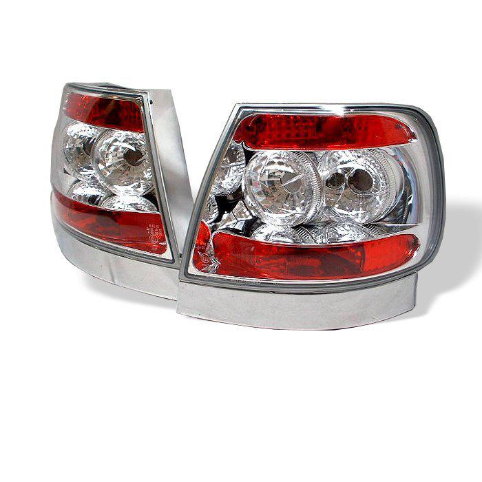 96-01 audi a4 4dr sedan altezza tail lights chrome rear lamp left + right new!