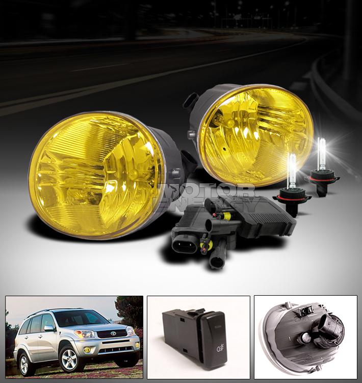 2004-2009 toyota rav4 avalon 4runner es330 bumper jdm yellow fog light+6000k hid