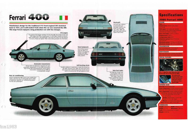 Ferrari 400 imp brochure: 1979,1980,1981,..........