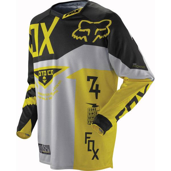 Yellow s fox racing 360 machina jersey 2013 model