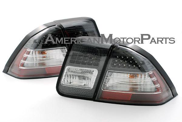 Depo pair euro carbon fiber style altezza tail lights w/ led 01-05 honda civic