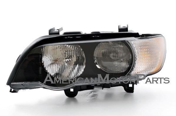 Driver side replacement headlight w/ white corner light halogen 00-03 bmw x5